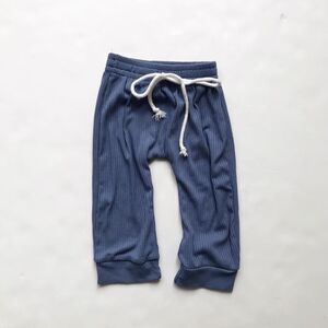 Blue soft ribbed faux tie lounge pant EUC fits 2/3